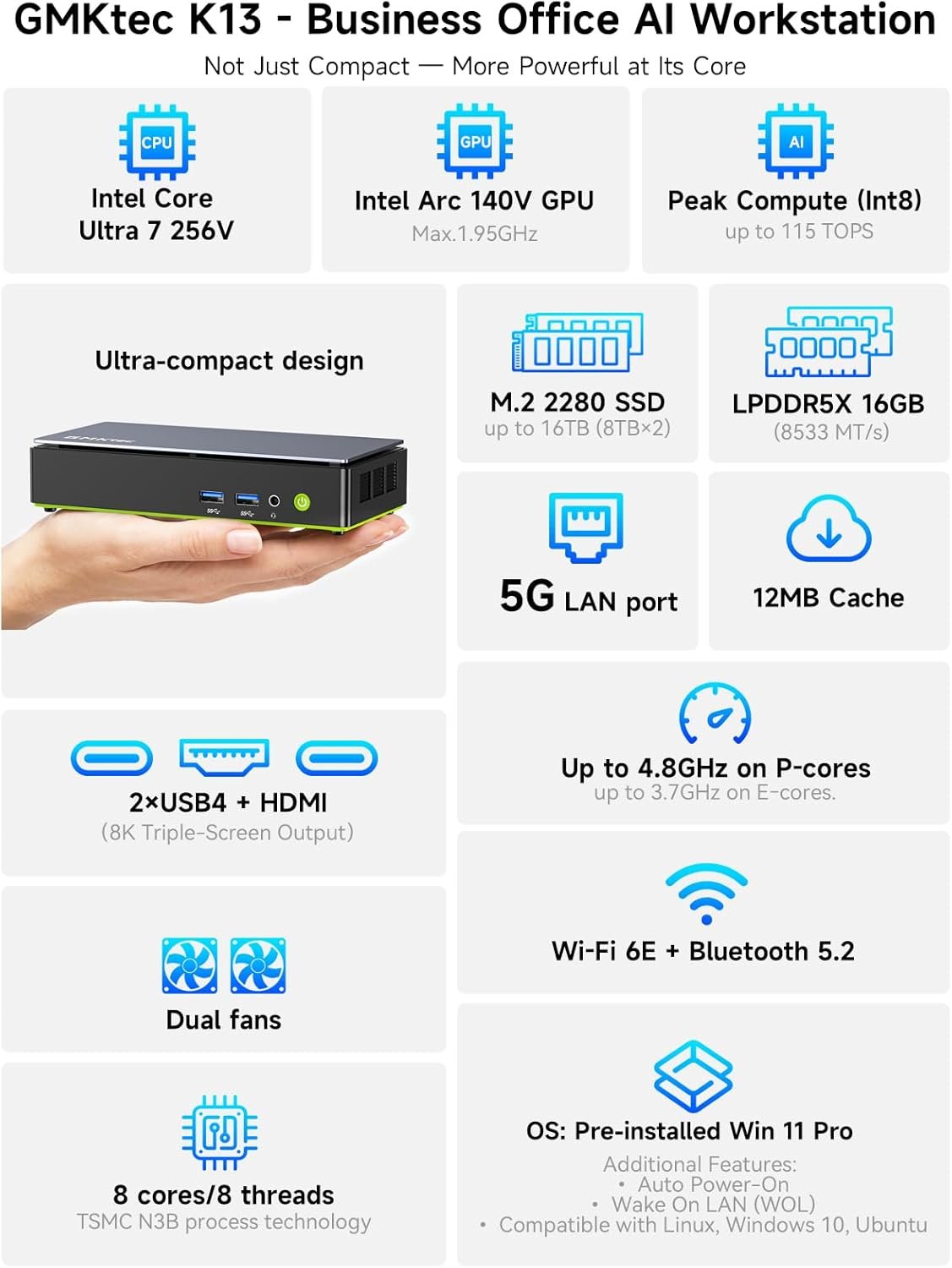 GMKtec AI Mini PC Gaming Desktop - Image 5