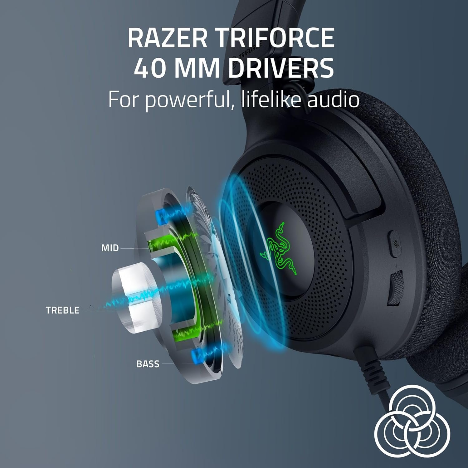 Razer Kraken V4 X Wired - Cardioid Mic - 40 mm Drivers - Gaming Headset - Image 2