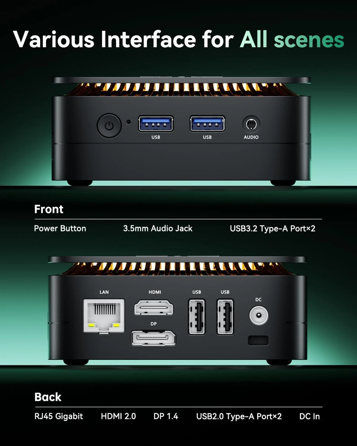 KAMRUI Essenx E1 Mini PC, AMD Ryzen 3250U,8GB DDR4 RAM 256GB M.2 SSD,Win11 Pro 3 KAMRUI Essenx E1 Mini PC - صورة 3