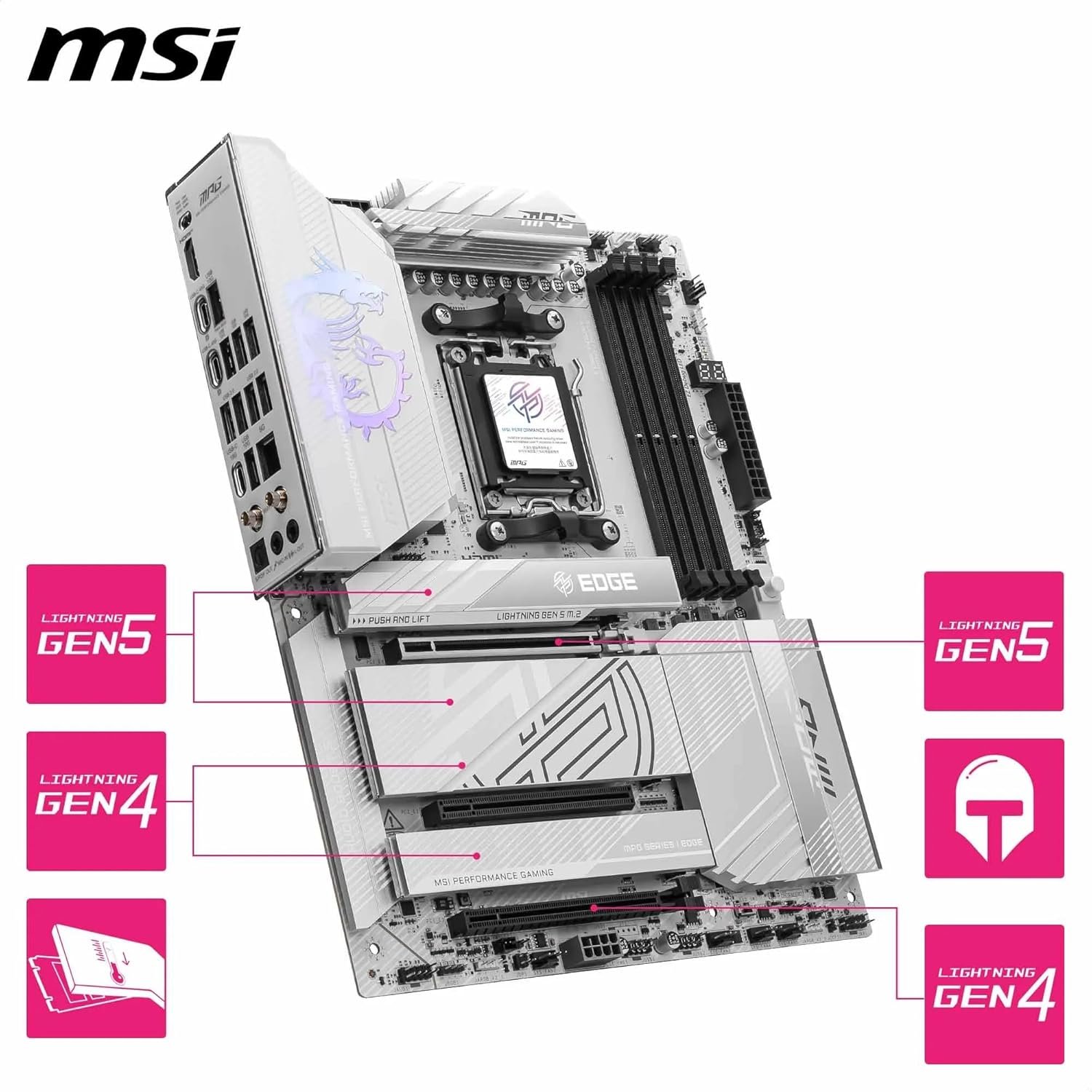 MSI MPG X870E Edge TI WiFi Motherboard 3 MSI MPG X870E Edge TI WiFi Motherboard - صورة 3
