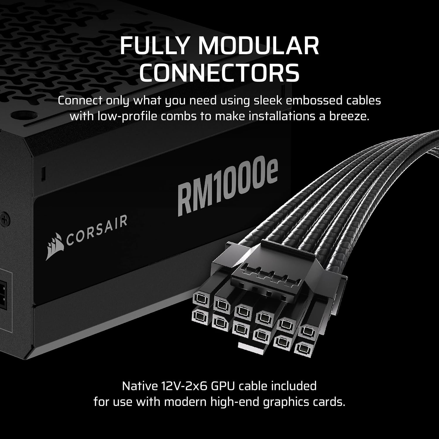 CORSAIR RM1000e 1000W 80+ Gold Fully Modular ATX 3.1 Power Supply 4 CORSAIR RM1000e 1000W 80+ Gold Fully Modular ATX 3.1 Power Supply 4