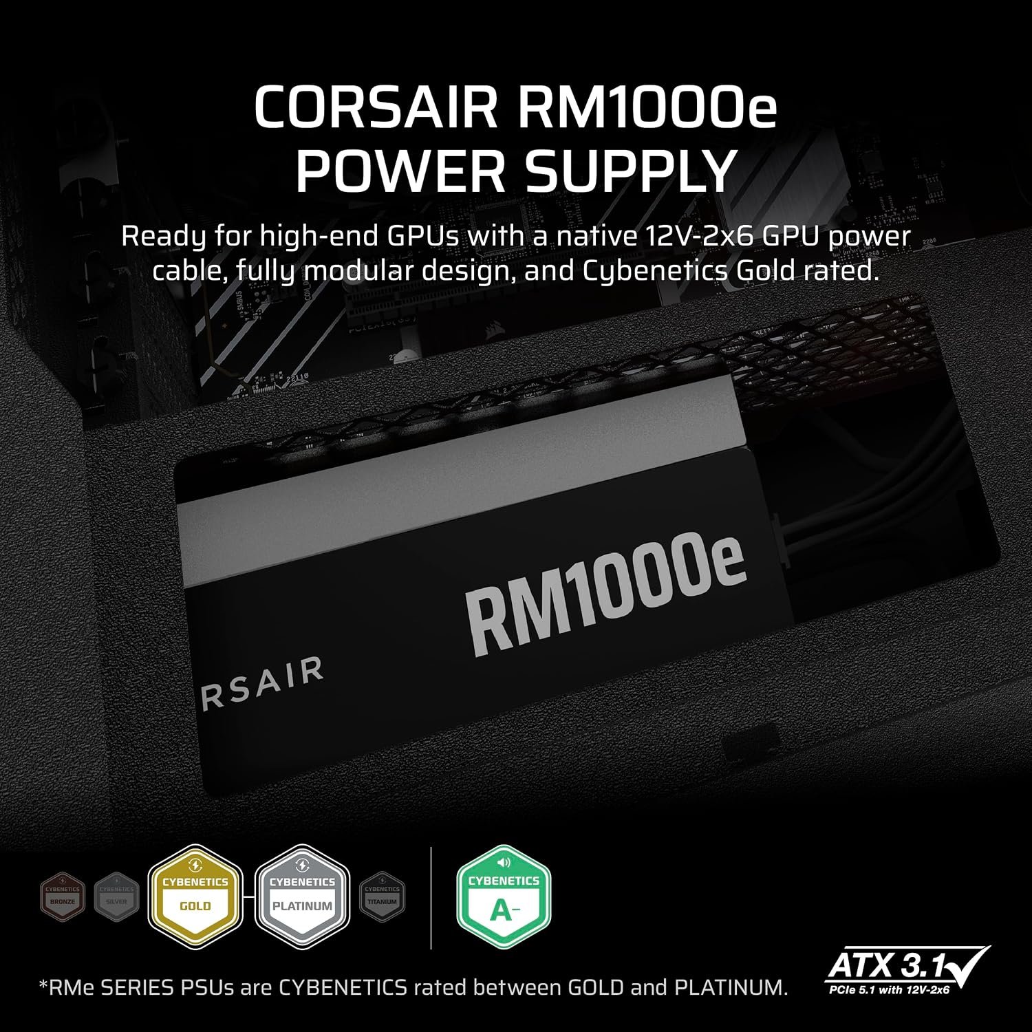 CORSAIR RM1000e 1000W 80+ Gold Fully Modular ATX 3.1 Power Supply 2 CORSAIR RM1000e 1000W 80+ Gold Fully Modular ATX 3.1 Power Supply 2
