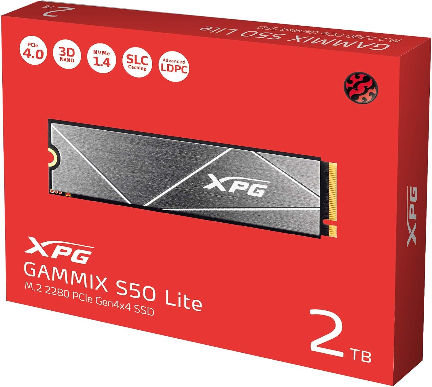 ADATA XPG GAMMIX S50 Lite 2TB M.2 2280 PCIe Gen4 x4 NVMe SSD (AGAMMIXS50L-2T-C) 3 XPG GAMMIX S50 Lite 2TB NVMe Gen4 SSD - صورة 3