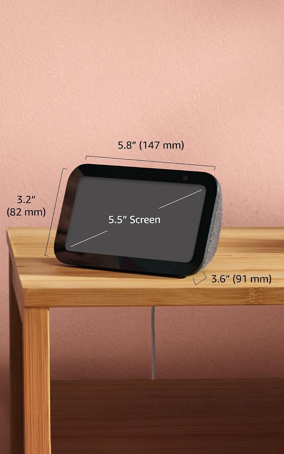 Amazon Echo Show 5 (3rd Gen, 2023) Smart Display with Alexa - Charcoal 3 Amazon Echo Show 5 الجيل الثالث - صورة 3