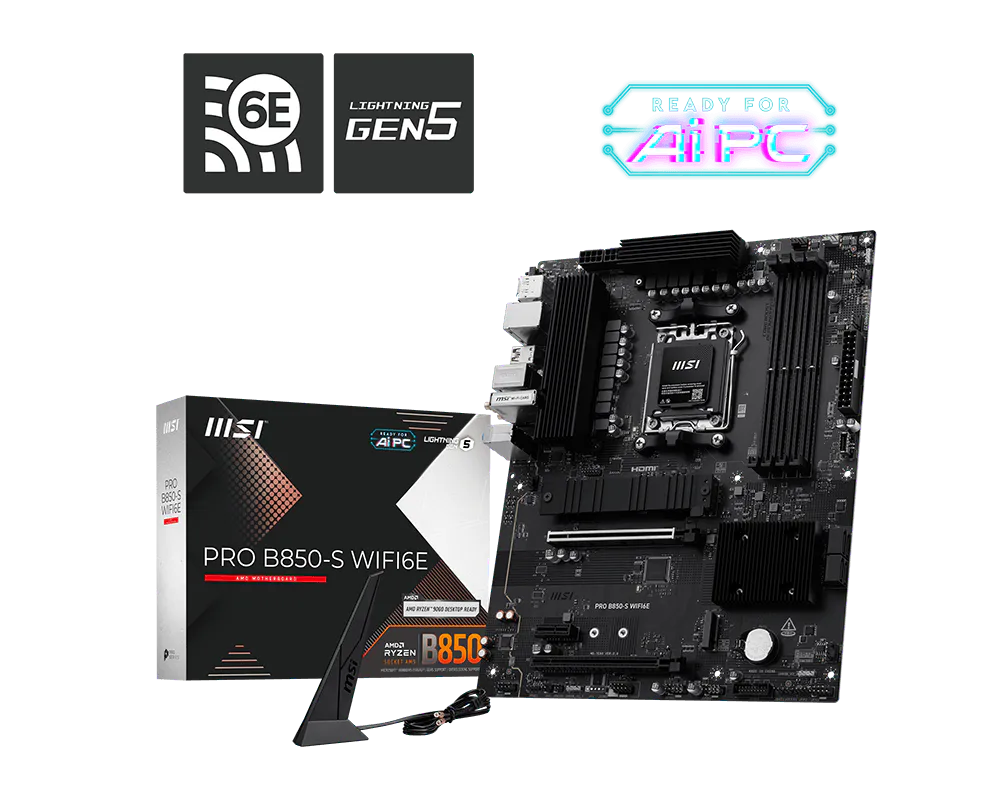 باقة Ryzen 5 9600X مع MSI B850-S WIFI6E