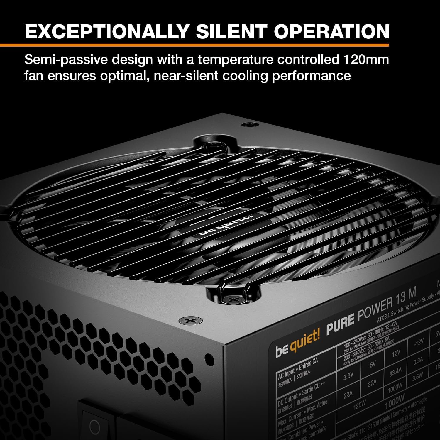 be quiet! Pure Power 13 M 1000W 80 PLUS Gold ATX 3.1 Fully Modular Power Supply 2 be quiet! Pure Power 13 M 1000W - صورة 2