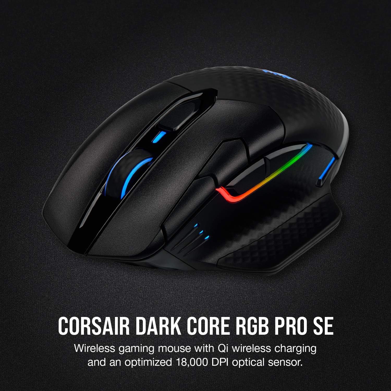 Corsair DARK CORE RGB PRO SE Wireless Gaming Mouse with Qi Charging - Black 2 Corsair DARK CORE RGB PRO SE ماوس لاسلكي - صورة 2