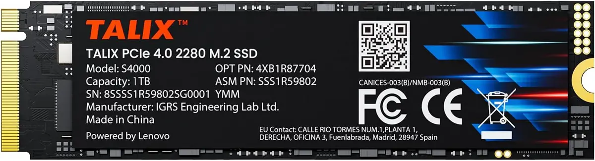 هارد Lenovo TALIX S4000 1TB NVMe Gen4