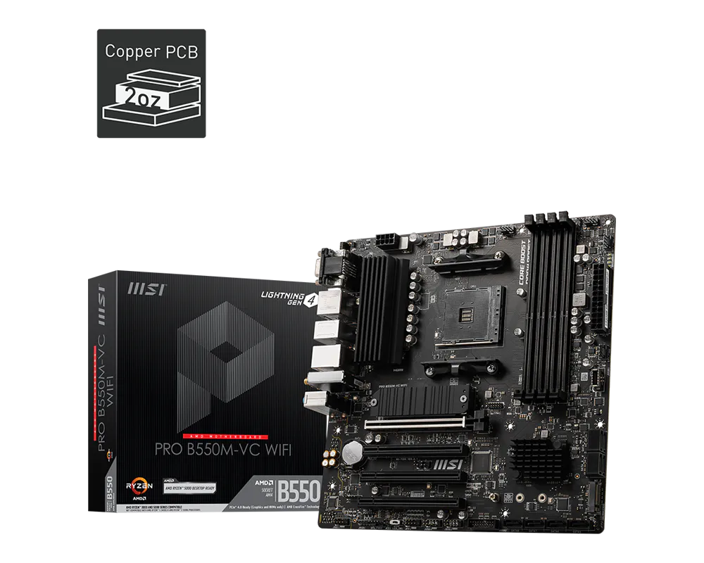 باقة MSI B550M-VC WIFI مع Ryzen 5 5500