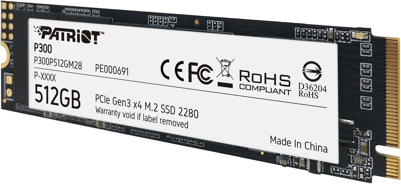 Patriot P300 512GB M.2 2280 PCIe Gen3 x4 NVMe SSD (P300P512GM28) 2 Patriot P300 512GB NVMe SSD - صورة 2