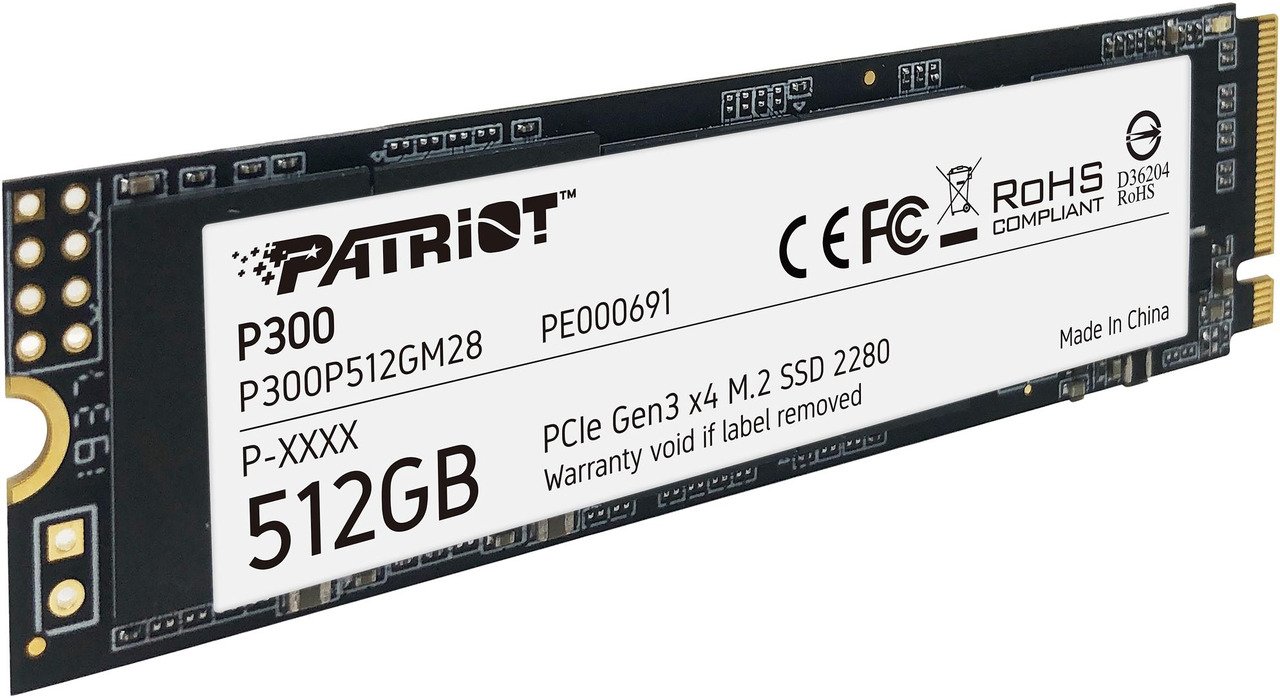 Patriot P300 512GB M.2 2280 PCIe Gen3 x4 NVMe SSD (P300P512GM28) 3 Patriot P300 512GB NVMe SSD - صورة 3