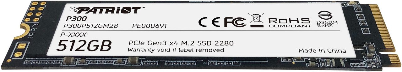 Patriot P300 512GB M.2 2280 PCIe Gen3 x4 NVMe SSD (P300P512GM28) 4 Patriot P300 512GB NVMe SSD - صورة 4