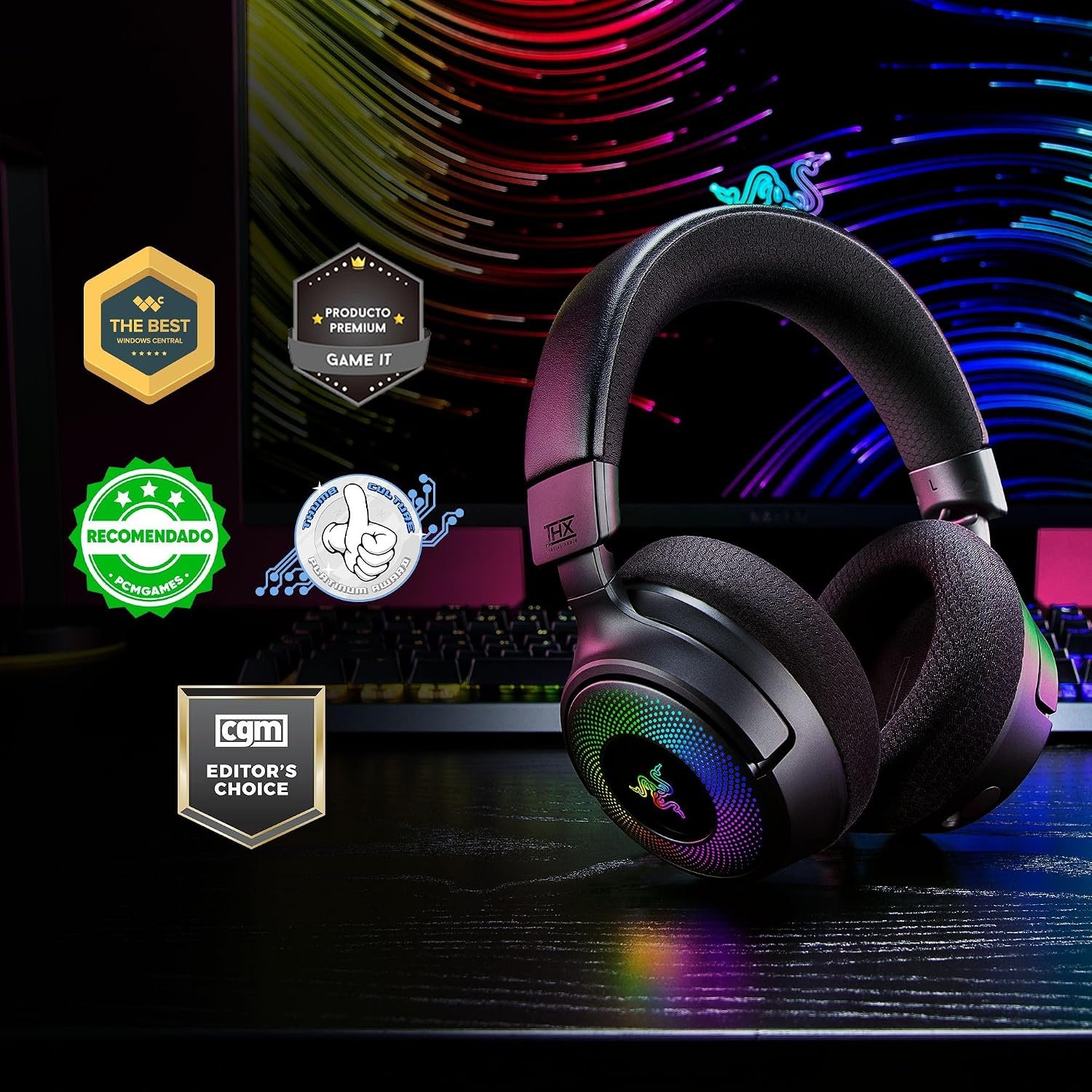 Razer Kraken V4 Wireless RGB Gaming Headset - Black 2 سماعة Razer Kraken V4 Wireless - صورة 2