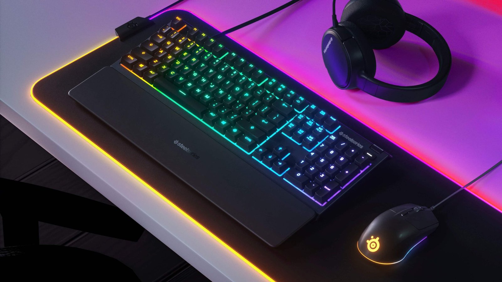 SteelSeries Apex 3 Full-Size Wired RGB Gaming Keyboard - Whisper Quiet Switches, IP32 2 كيبورد SteelSeries Apex 3 للألعاب - صورة 2