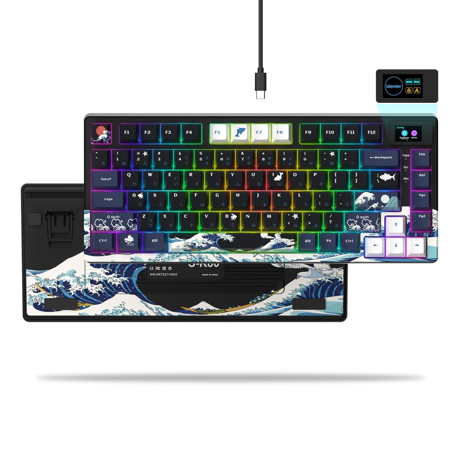 Womier SK80 75% Gasket Mechanical Keyboard with Multimedia Display (Wired) 2 كيبورد Womier SK80 مع شاشة - صورة 2